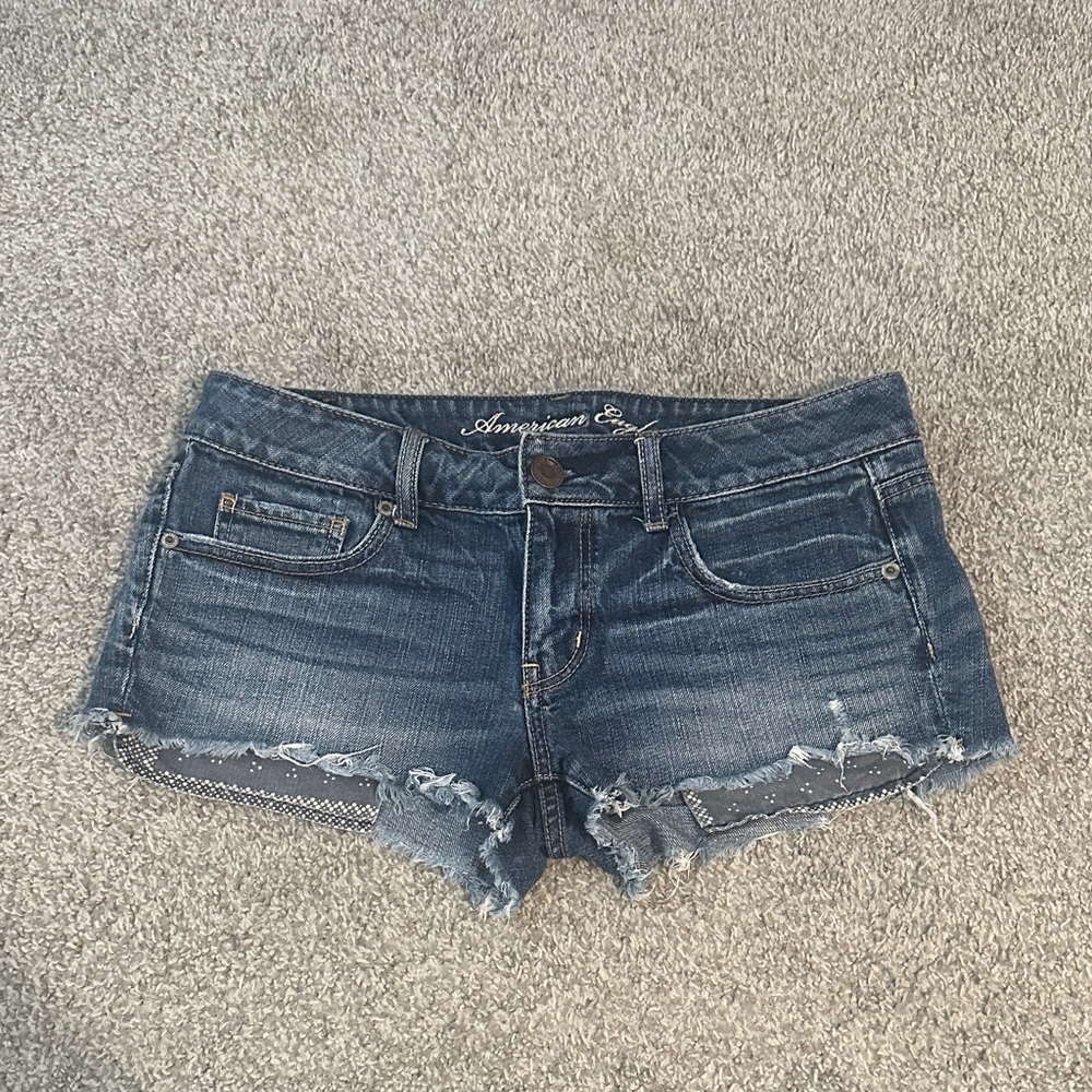 American Eagle Outfitters Distressed Blue Jean Shorts